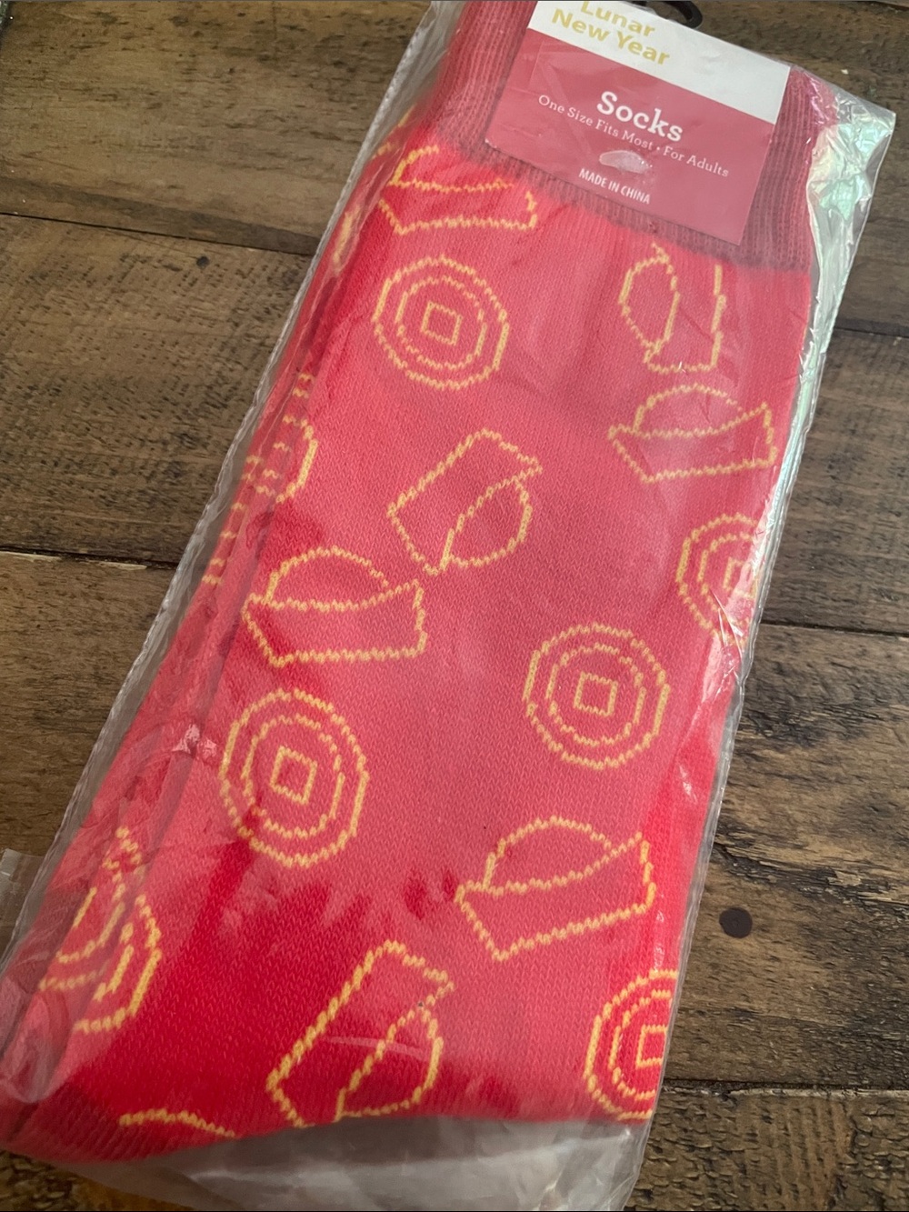 Lunar New Year Red & Yellow Novelty Socks